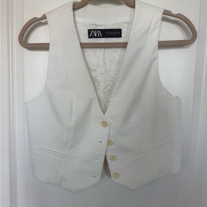 Zara White Vest